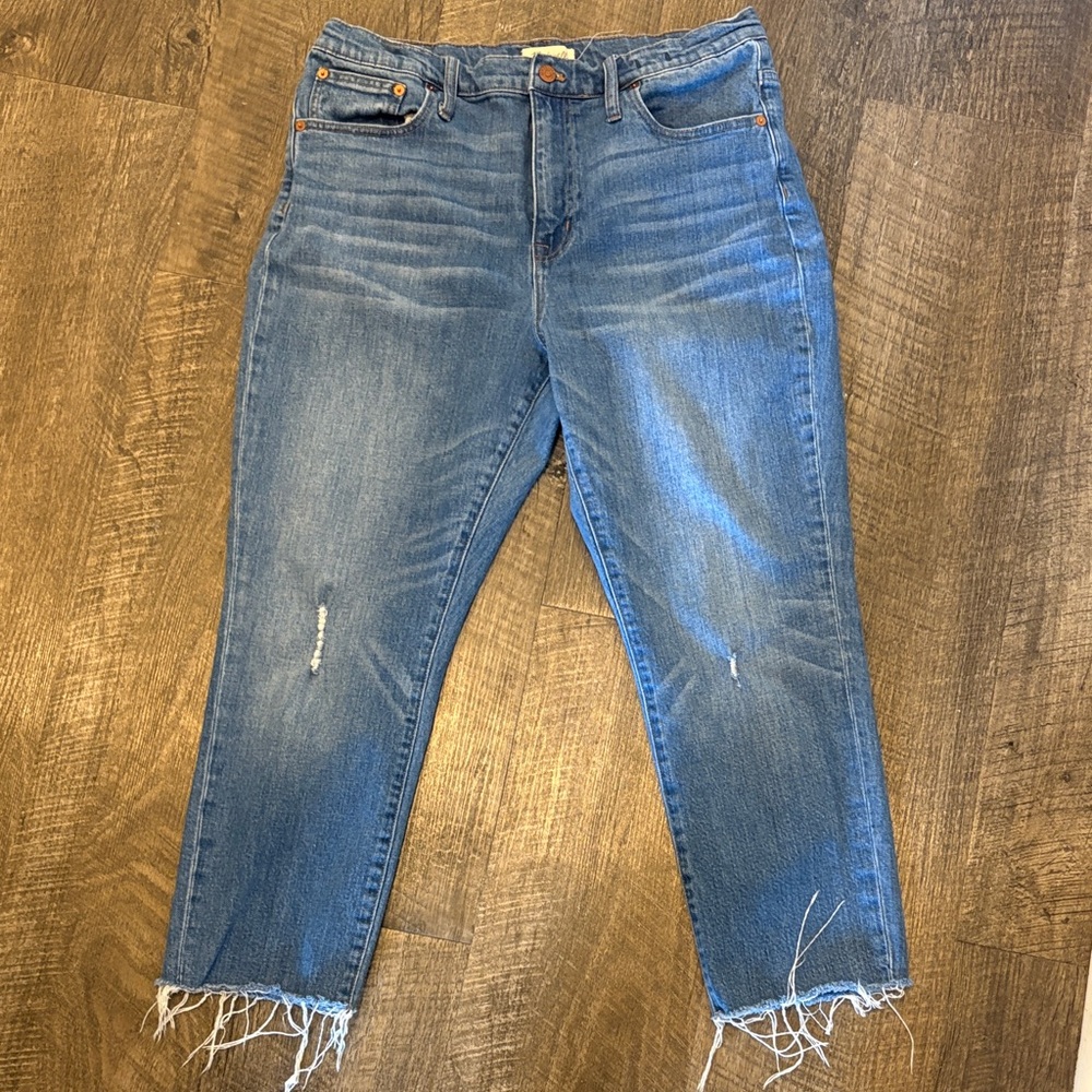 Madewell High-Rise Distressed Crop Boyfriend Jeans